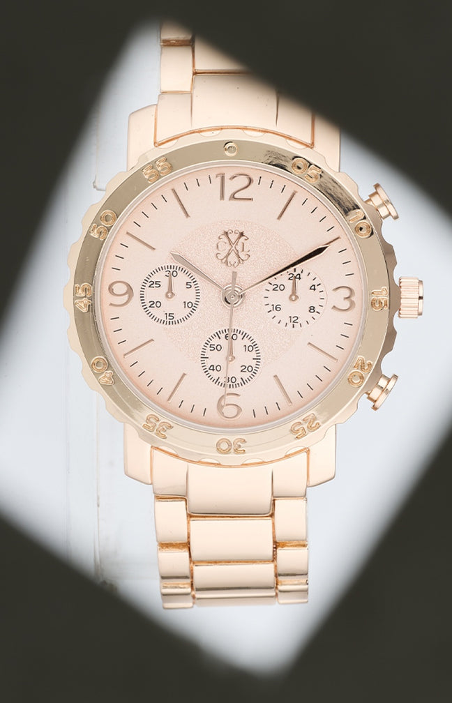 Montre à quartz - Alliage doré rose