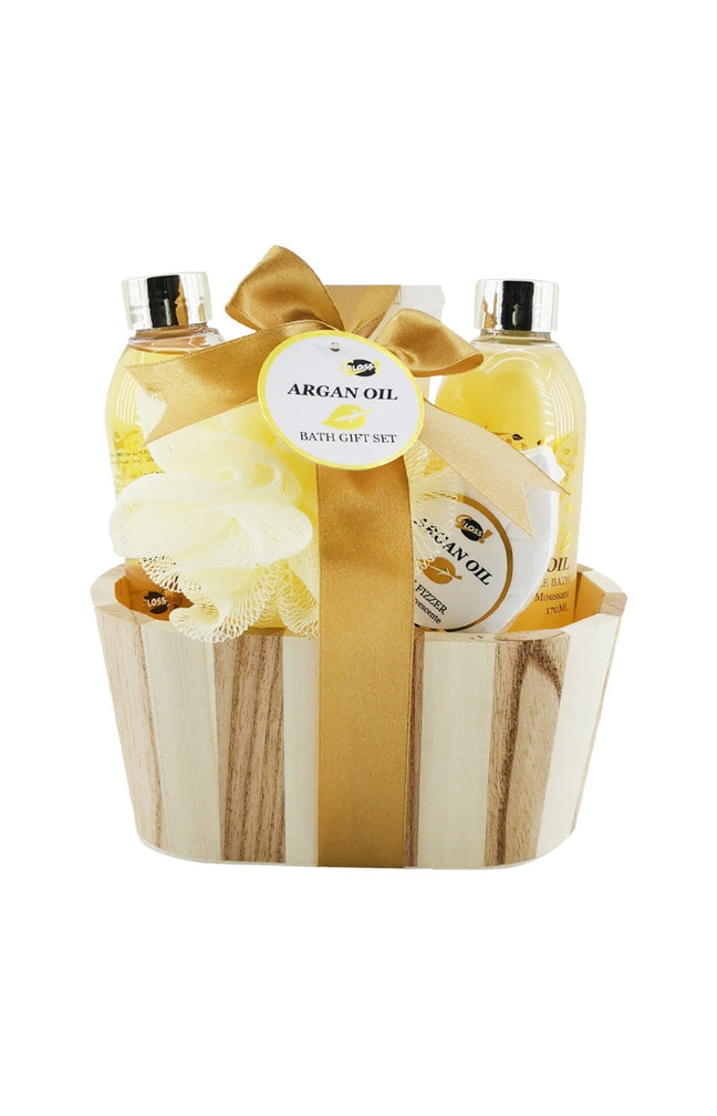 Coffret sceau de bain en bois - Argan Oil - 4 produits
