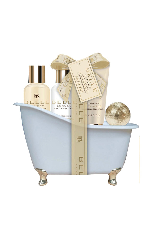 Coffret de bain & baignoire dorée - Belle Luxury Gold - 4 produits