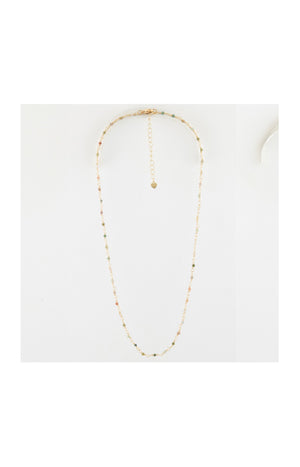 Collier Elisa - Laiton doré & mix agate