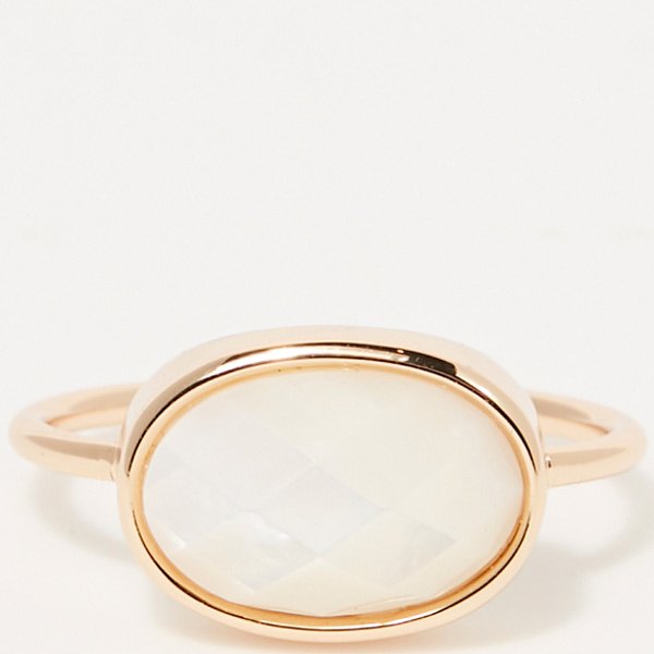 Bague Albane - Laiton doré & nacre blanc