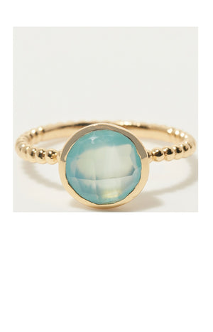 Bague Paraiba - Laiton doré & onyx