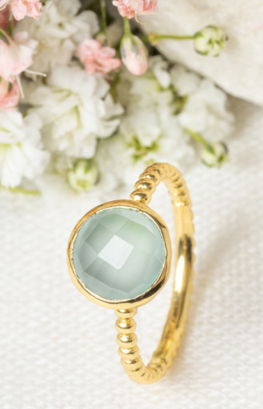 Bague Paraiba - Laiton doré & onyx