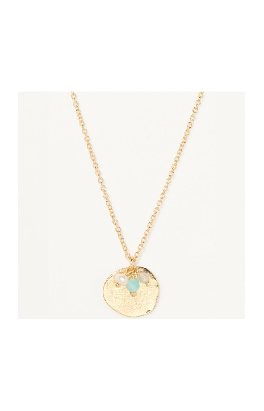 Collier Eurydice - Laiton doré & rose quartz