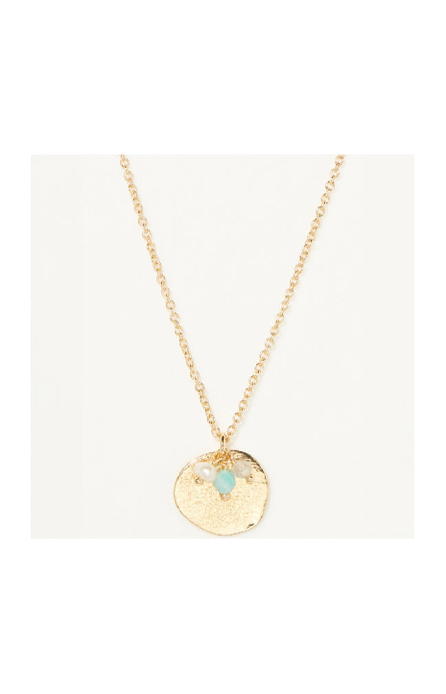 Collier Eurydice - Laiton doré & rose quartz