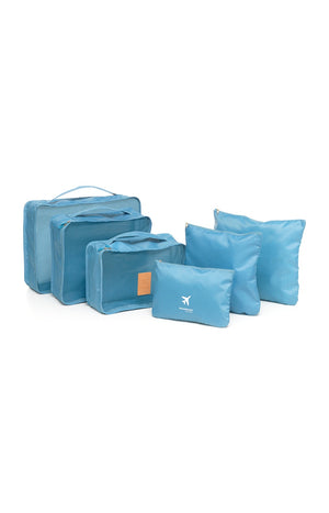 Ensemble de sacs de rangement pour bagage - Bleu - 6 Pièces
