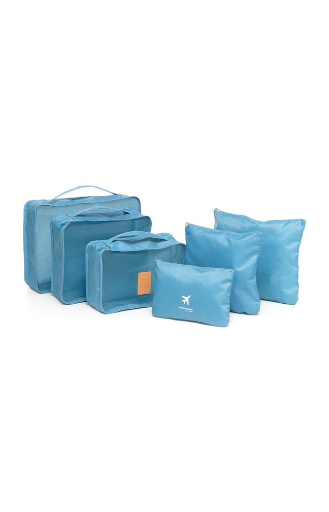 Ensemble de sacs de rangement pour bagage - Bleu - 6 Pièces