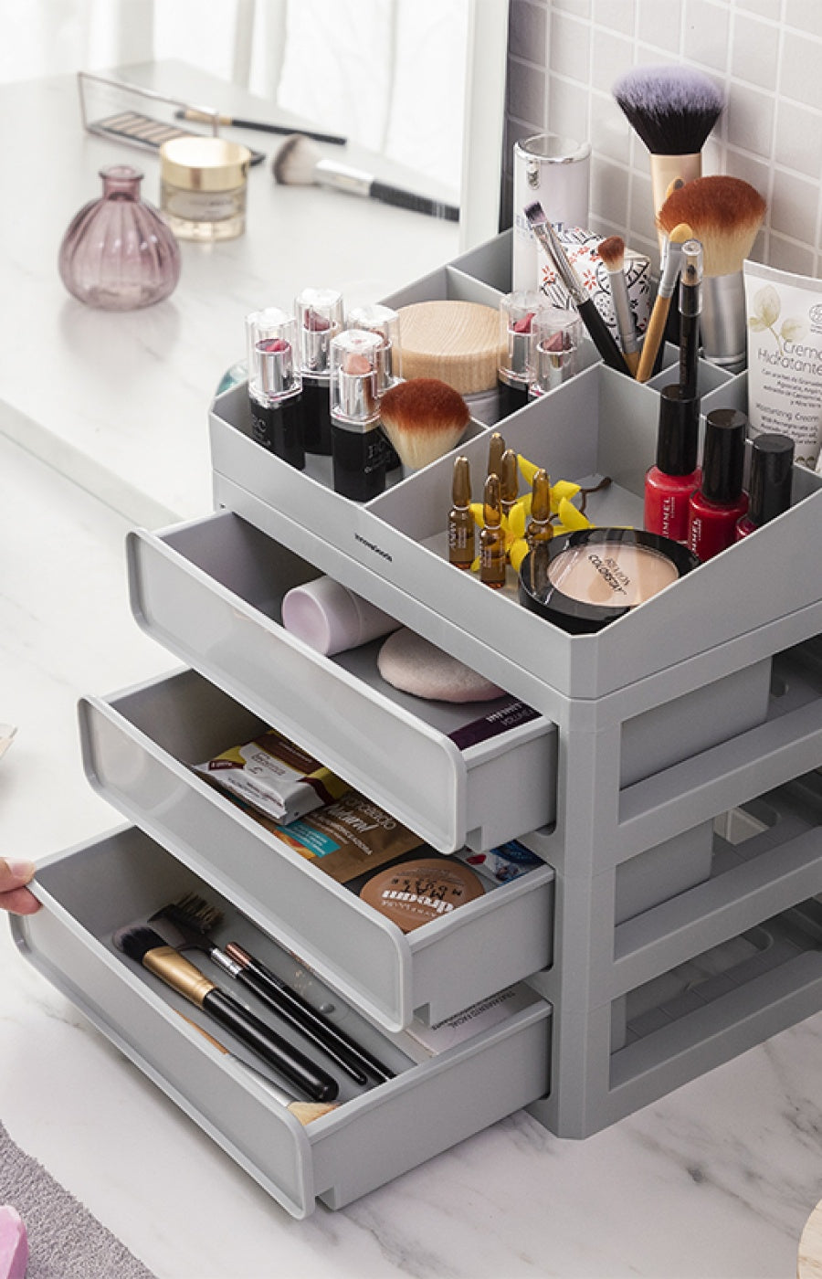 Organisateur de maquillage - Gris