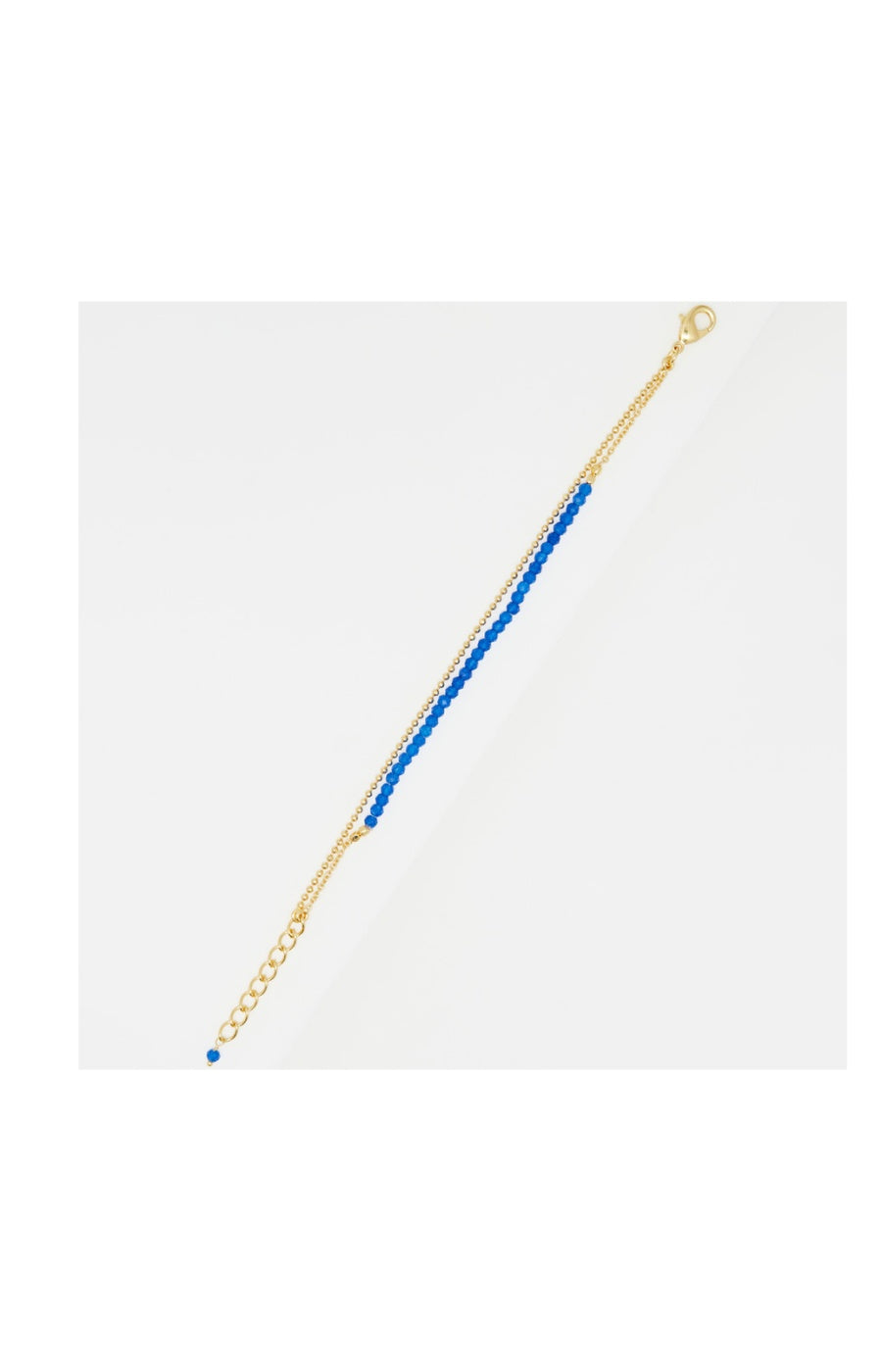 Bracelet Hannael - Laiton doré & jade bleue