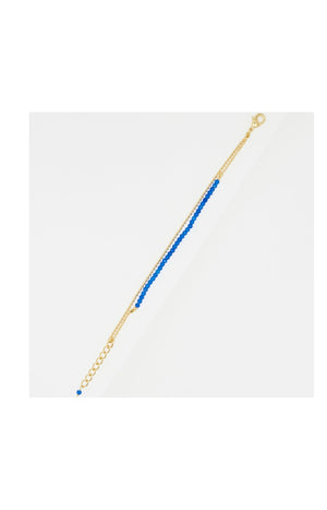 Bracelet Hannael - Laiton doré & jade bleue