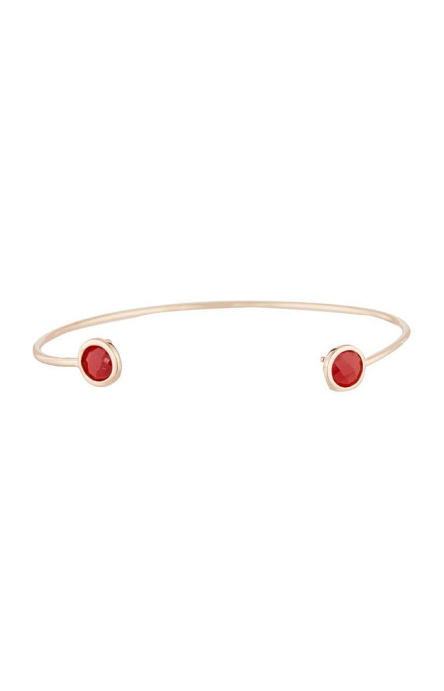 Bracelet Aya - Laiton doré & cornaline rouge