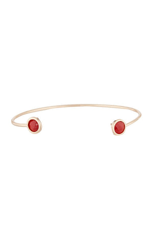Bracelet Aya - Laiton doré & cornaline rouge