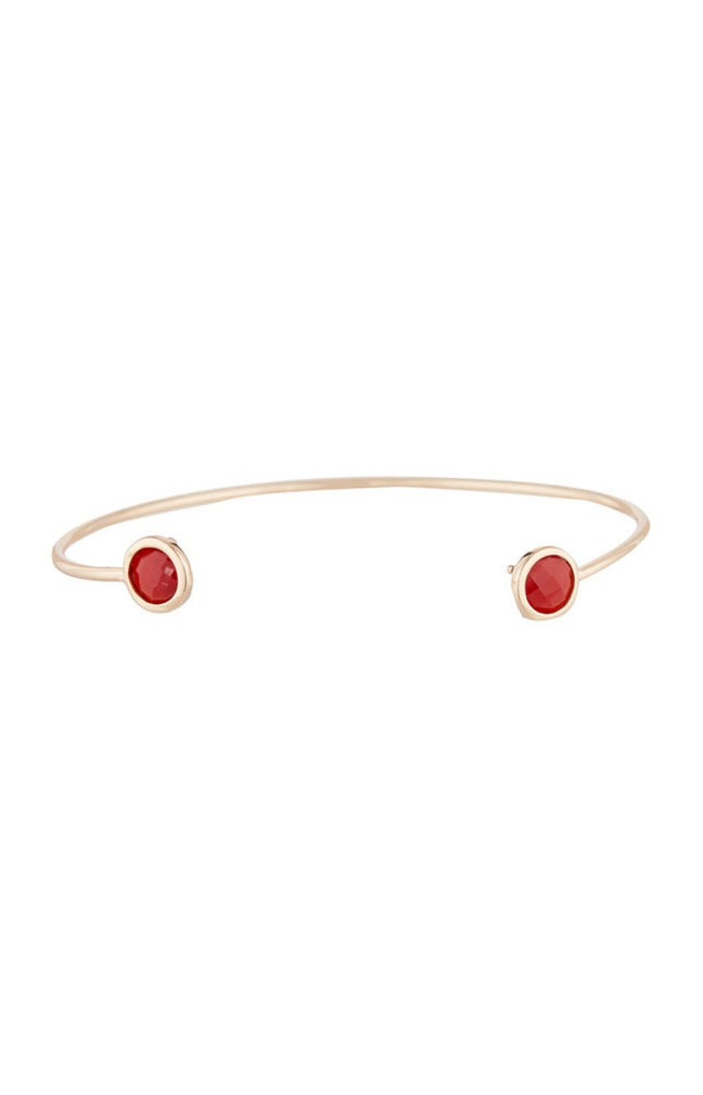 Bracelet Aya - Laiton doré & cornaline rouge