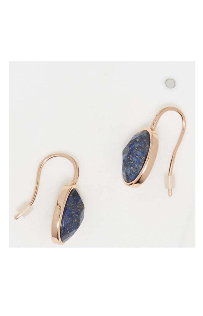 Boucles d'oreilles Lisa - Laiton doré & lapis bleu
