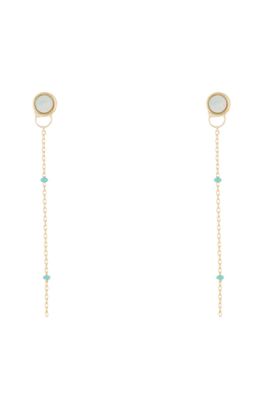Boucles d'oreilles Pola - Laiton doré & amazonite verte