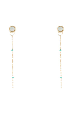 Boucles d'oreilles Pola - Laiton doré & amazonite verte
