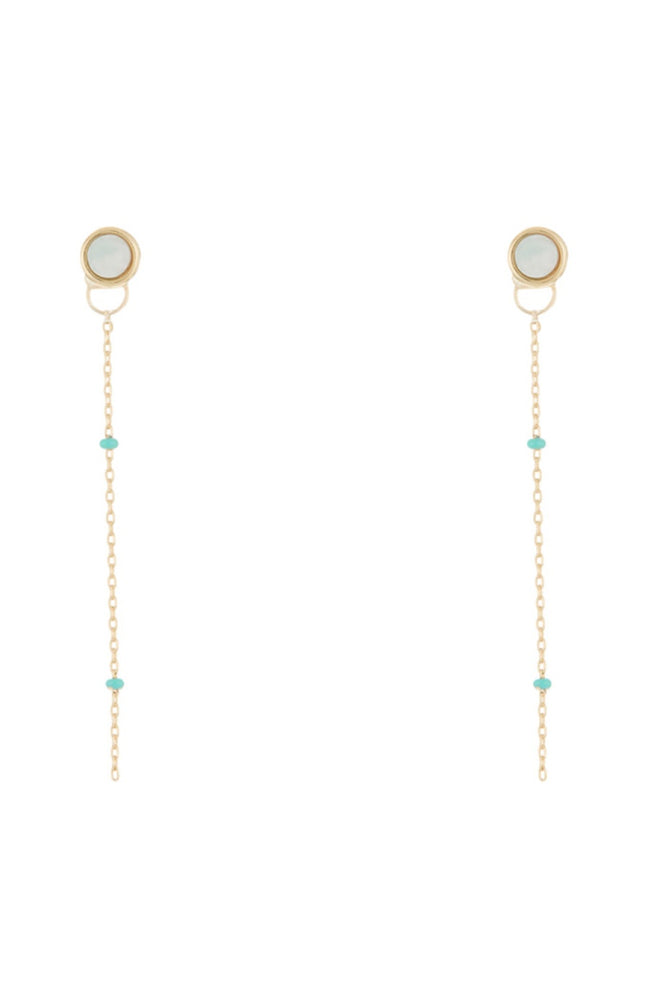 Boucles d'oreilles Pola - Laiton doré & amazonite verte