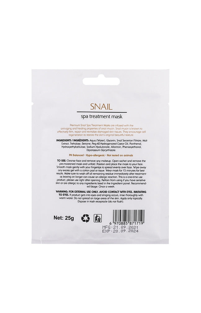 Masque en tissu - Bave d'escargot - Anti-rides