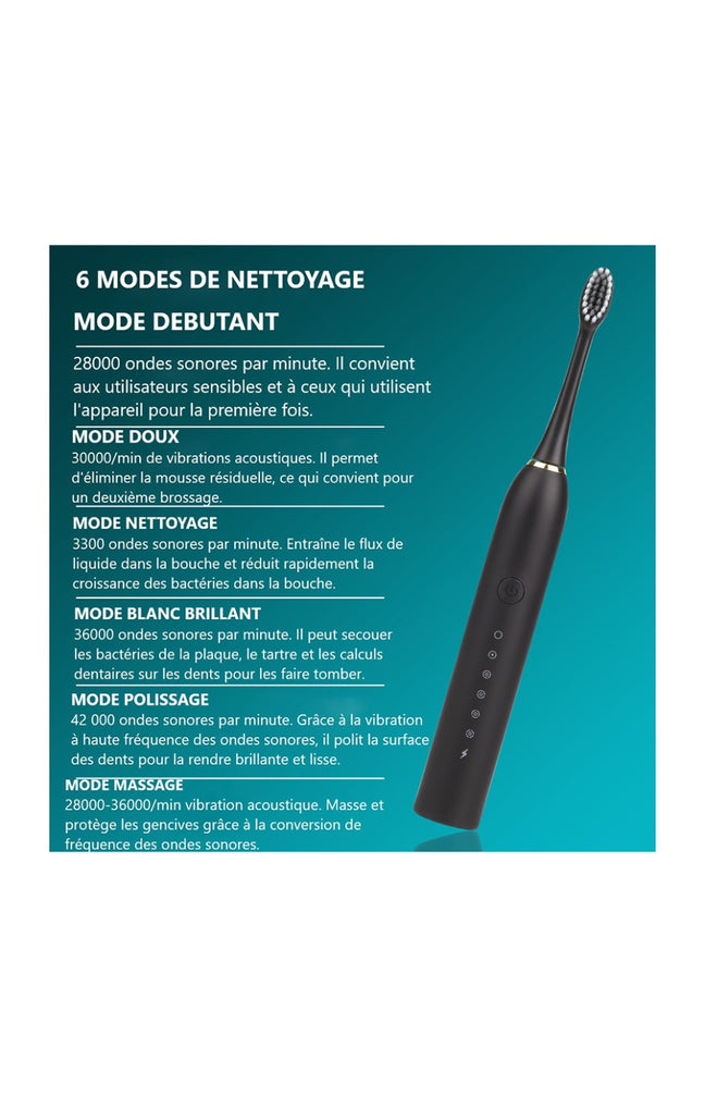 Brosse à dents électrique - Noir