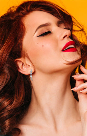 Boucles d'oreilles - Laiton & zirconium - Argenté