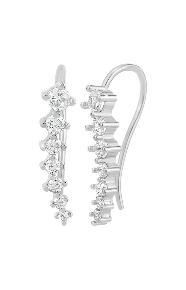 Boucles d'oreilles - Laiton & zirconium - Argenté