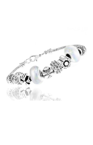 Bracelet - Acier inoxydable & cristaux - Argenté