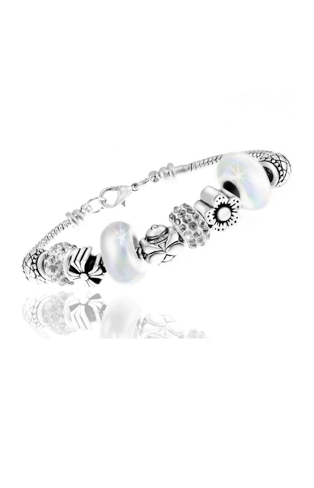 Bracelet - Acier inoxydable & cristaux - Argenté