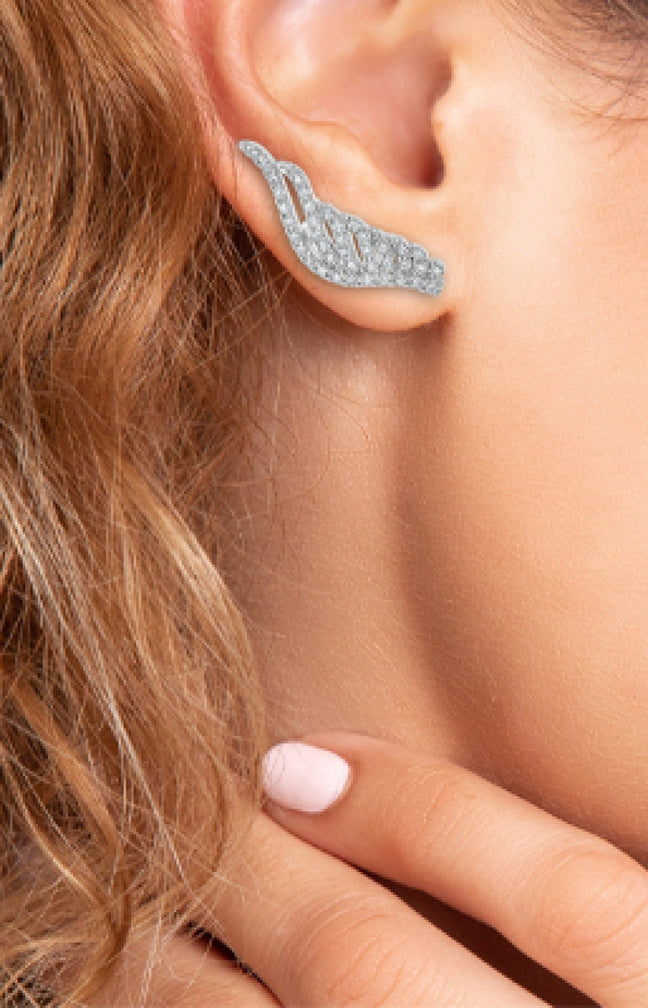 Boucles d'oreilles - Acier inoxydable & zirconium - Argenté