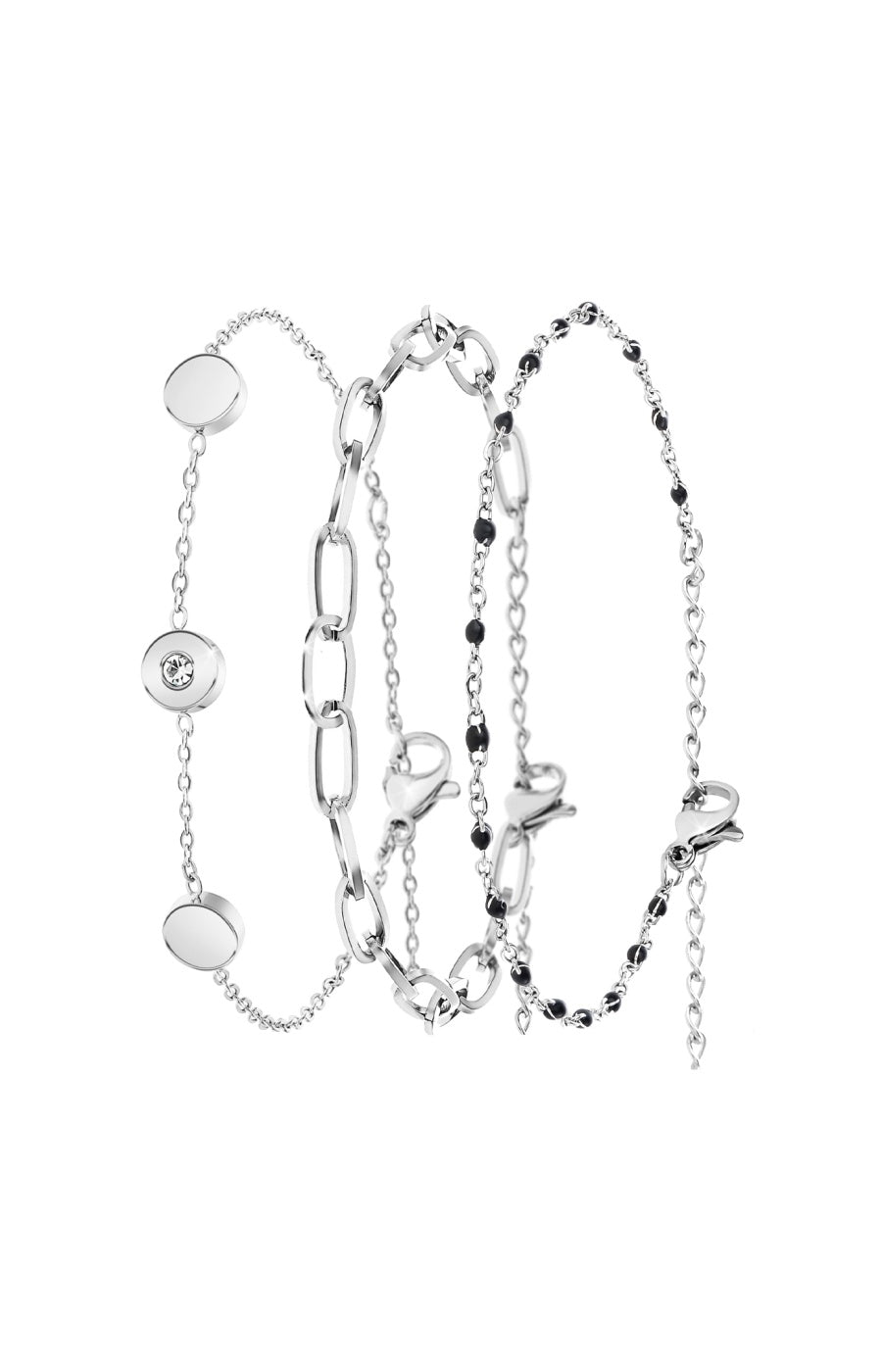 Trio de bracelets - Acier inoxydable & cristaux