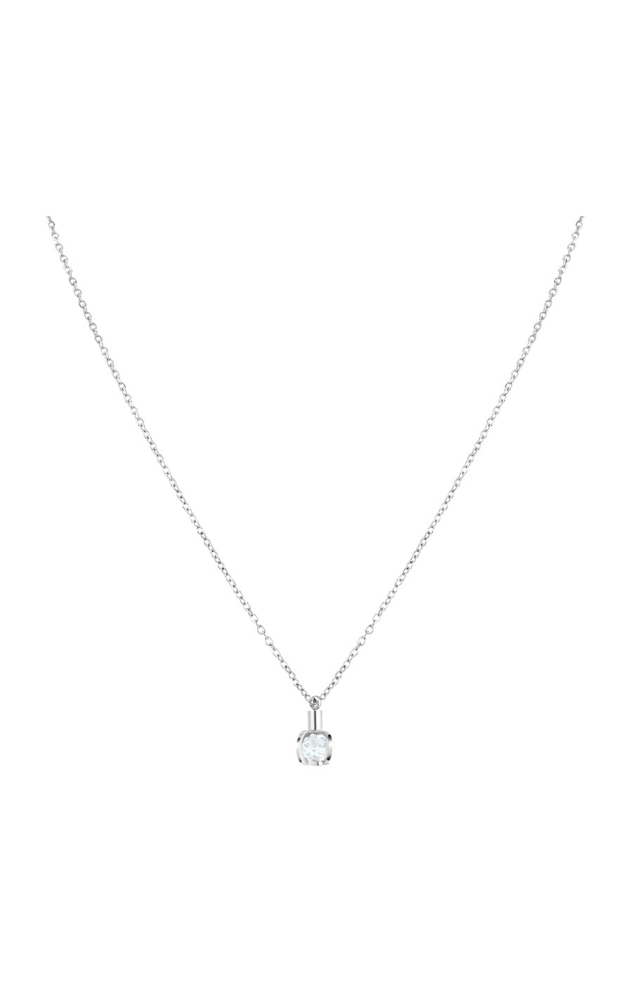 Collier - Acier inoxydable & cristaux - Argenté
