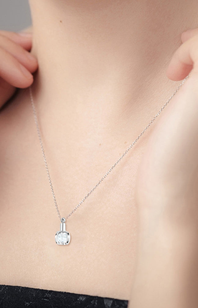 Collier - Acier inoxydable & cristaux - Argenté
