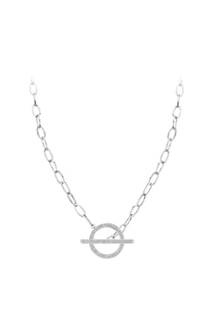Collier - Acier inoxydable & cristaux - Argenté