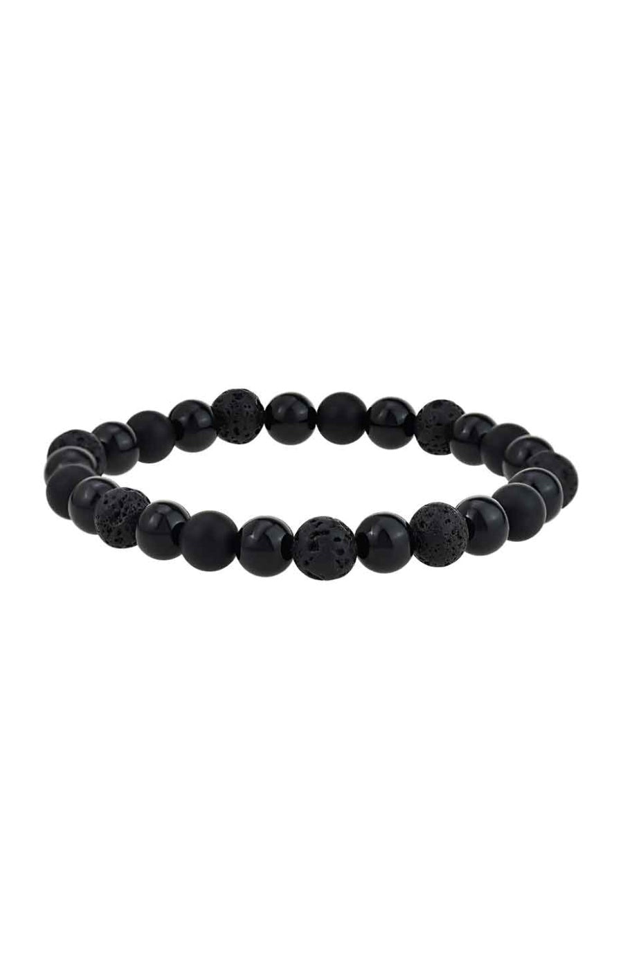 Bracelet - Acier inoxydable, pierre de lave & agate - Homme