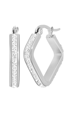 Boucles d'oreilles - Acier inoxydable & cristaux