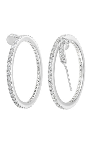 Boucles d'oreilles - Laiton & zirconium - Argenté