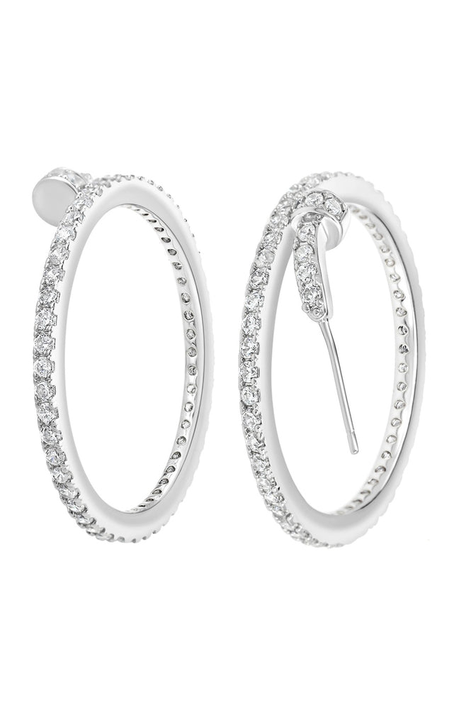 Boucles d'oreilles - Laiton & zirconium - Argenté
