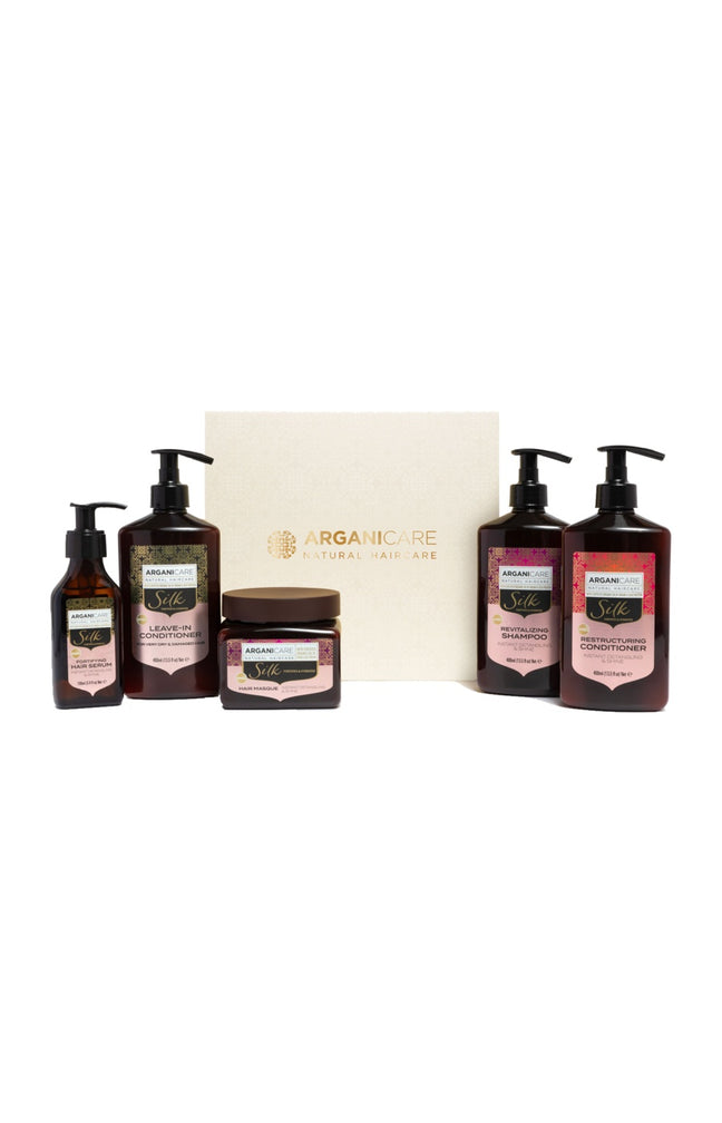 Coffret revitalisant & restructurant - Protéine de soie - Cheveux secs & ternes - 5 produits