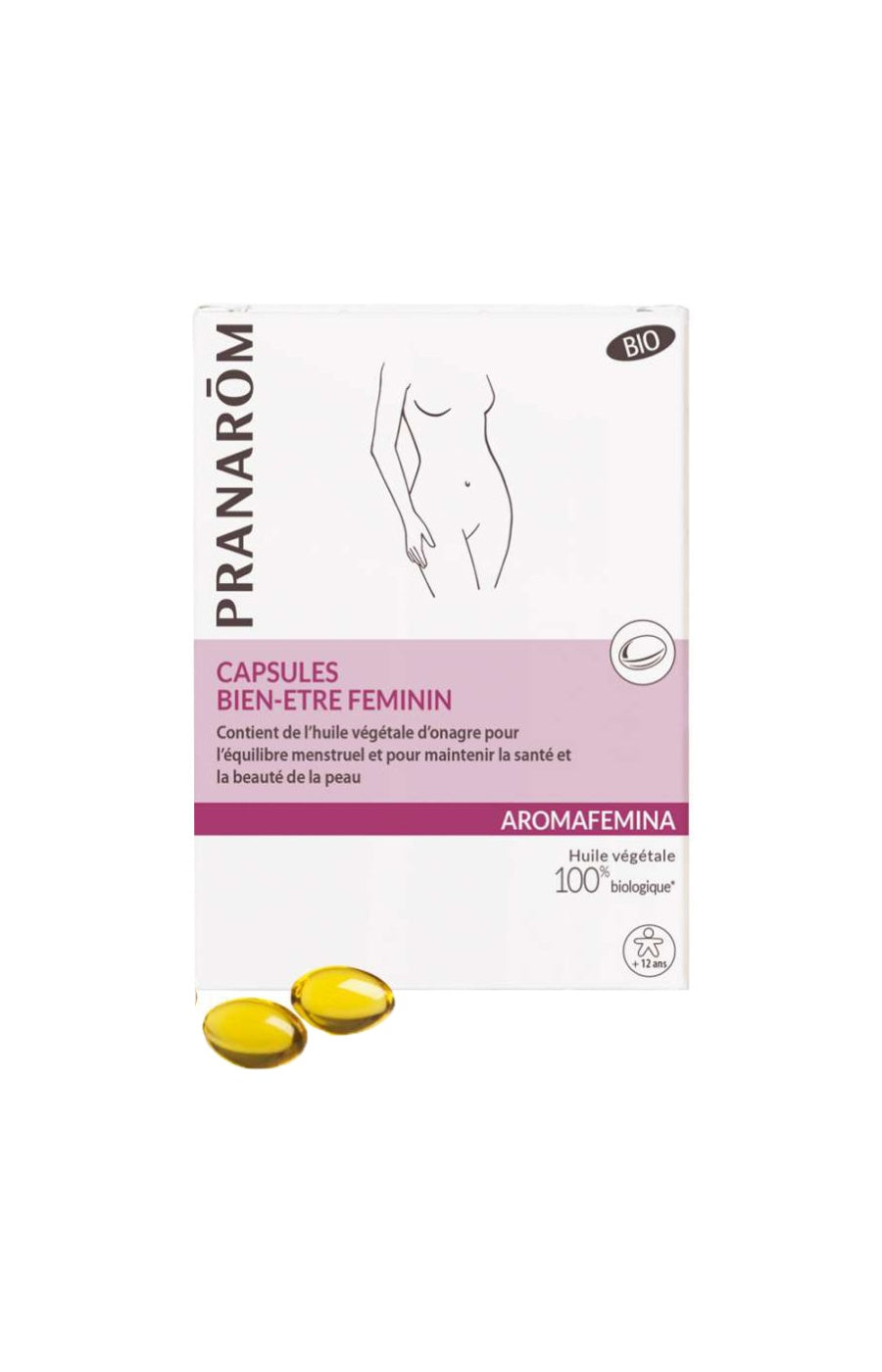 Capsule d'huiles essentielles bio - Conforts menstruel & peau - Onagre -  30 capsules