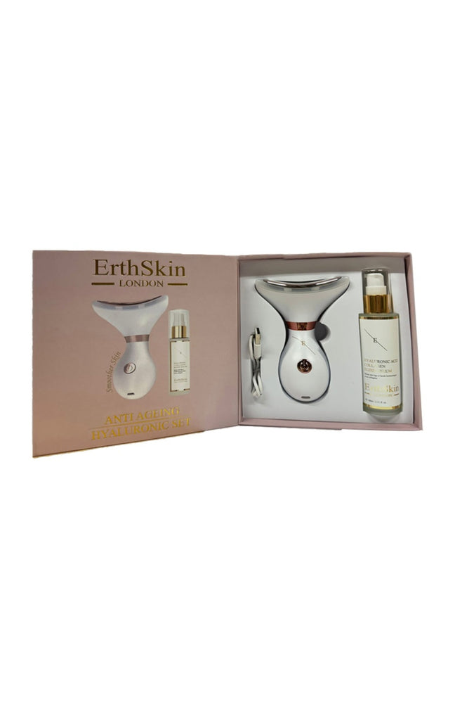 Appareil anti-âge LED & sérum - Acide hyaluronique - Visage & cou