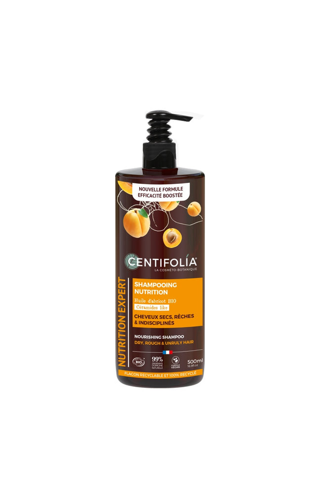 Shampoing nourrissant bio - Huile d'abricot - Cheveux secs, rêches & indisciplinés - 500 ml