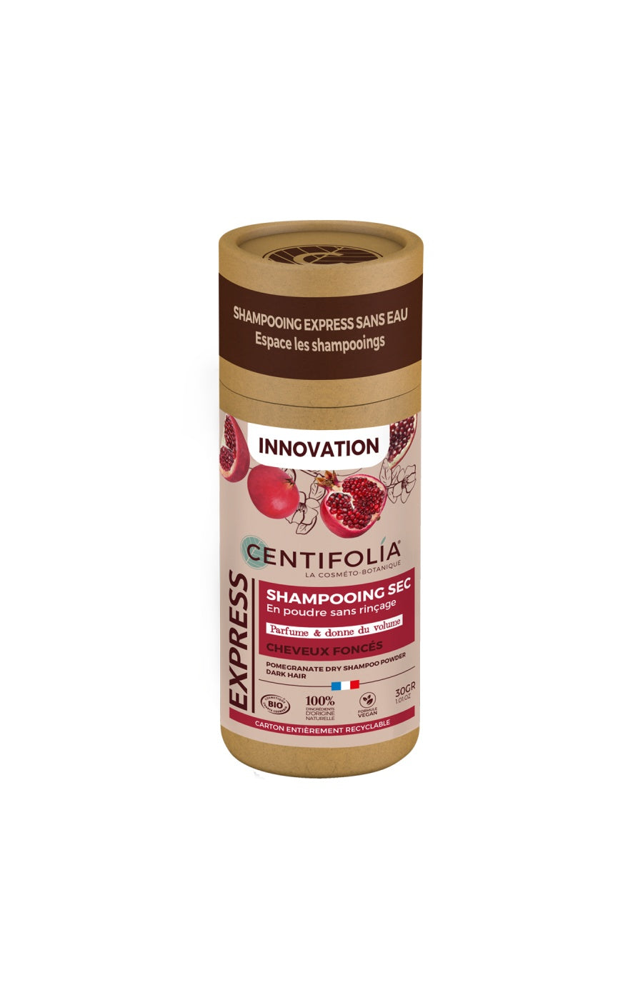 Shampoing sec en poudre bio - Grenade - Cheveux foncés - 50 g