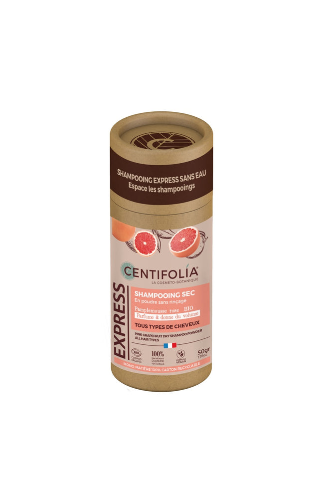 Shampoing sec en poudre bio - Pamplemousse rose - Tous types de cheveux -50 g