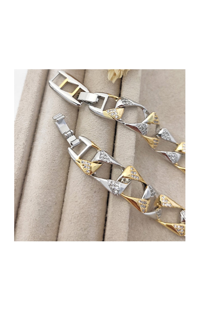 Bracelet - Laiton plaqué or & rhodium