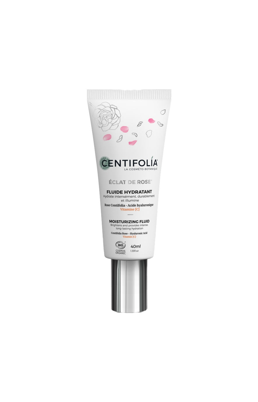 Crème hydratante bio - Rose & acide hyaluronique - Visage - 40ml
