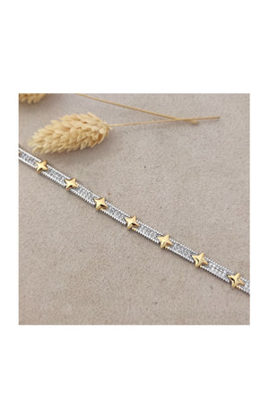Bracelet - Laiton plaqué or & zircon