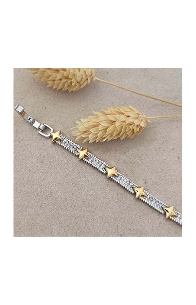 Bracelet - Laiton plaqué or & zircon