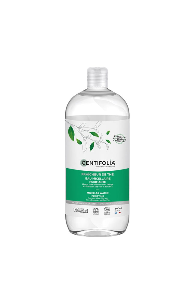 Eau micellaire purifiante bio - Thé vert & zinc - Peaux mixtes à grasses - 500ml