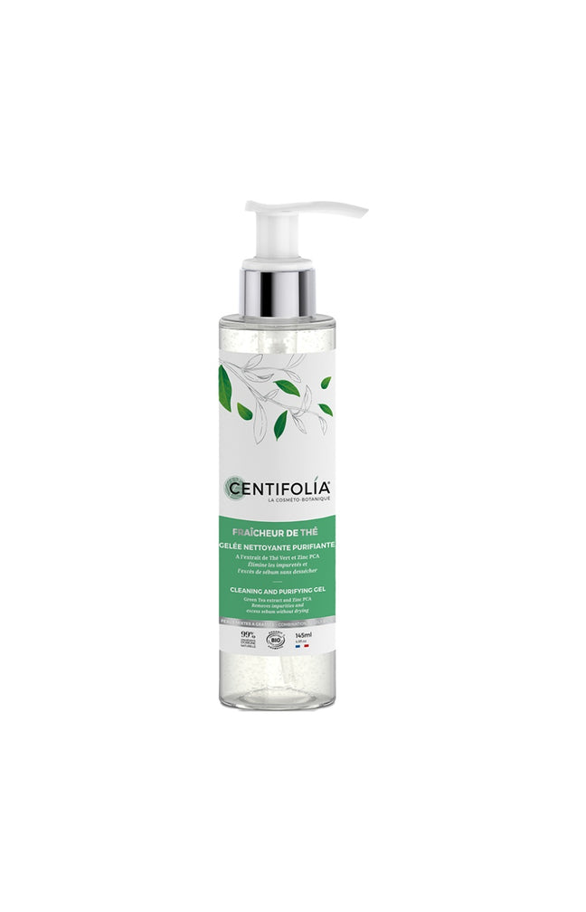 Gelée nettoyante purifiante bio - Thé vert & zinc - Peaux mixtes à grasses - 145 ml
