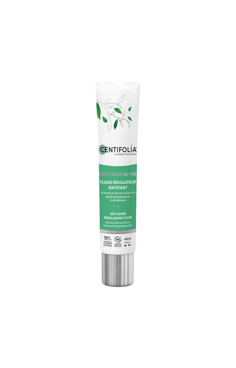 Crème matifiante bio - Thé vert & zinc - Peaux mixtes à grasses