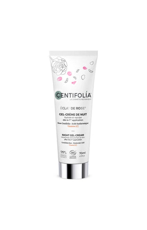 Gel crème de nuit hydratant bio - Rose & acide hyaluronique - Visage